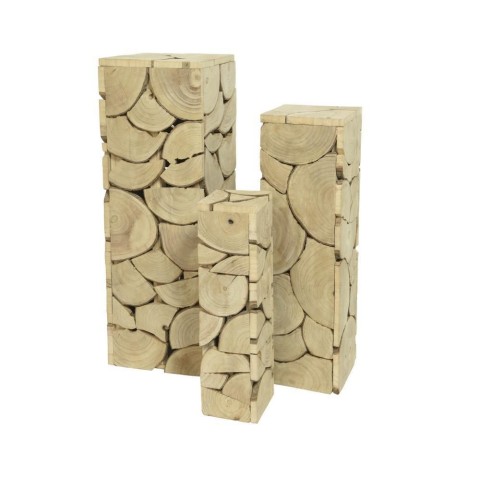 SET 3 COLONNE QUADRATE LEGNO